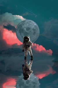 astronaut, moon, space